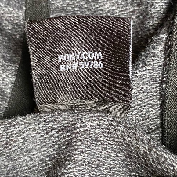 PONY Hooded Vest with Pockets Sleeveless Pullover Heathered Gray Knit Size M - Picture 8 of 10